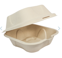 clam shell / hinged lid - 1-comp - 6"/6"/3" - compost / sugarcane - cs/500 - SP