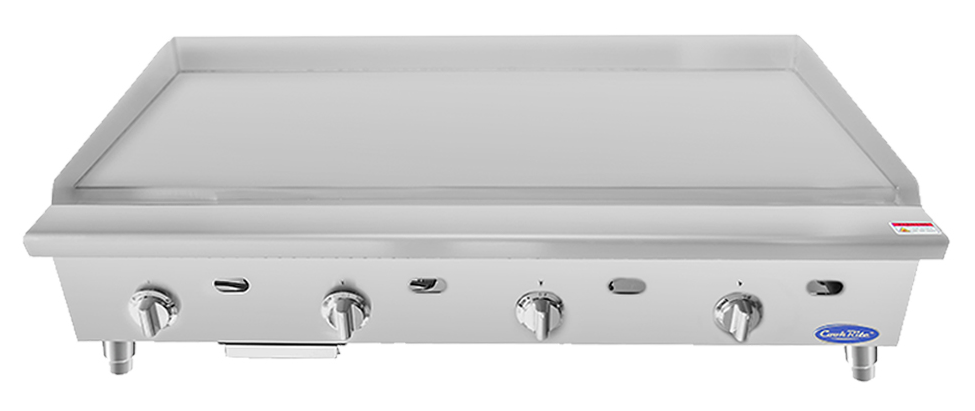 griddle / flat top - counter top - gas - thermostatic control - 48" - CookRite / ATTG-48 - heavy duty - 1" plate - 100,000 btu's - N