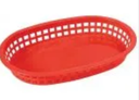 food basket - plastic / red - oval / lg - 10"/7"/1.5" - bx/36 - Browne