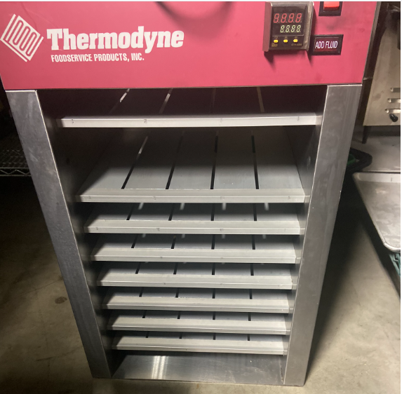 food warmer / cook n hold / countertop - 8 shelf - 16" pizza box - Thermodyne / PNDT250 - pass thru / open front / open back - 1ph/208/25a/5250w - U