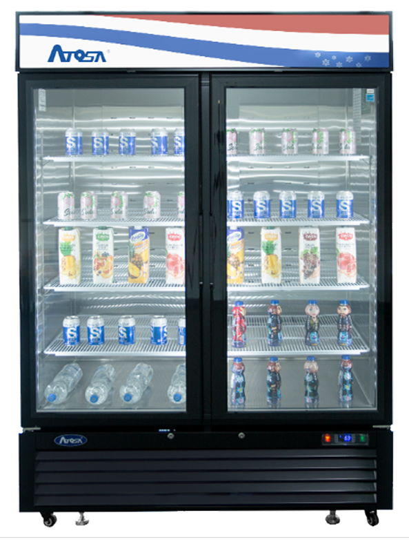 gdm - COOLER - 2 door - 54" - Atosa / MCF8723GR - black cabinet - 8 shelf - casters - 115v/4a - N