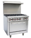 range - gas - floor - 36" / 6 burner - Omcan / 43151 - 26" oven - 211,000 btu's - N