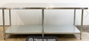 work table - 30"/84" - S/S - ISLAND Style - Galv u/s & 6 legs - Omcan / 22076 - N