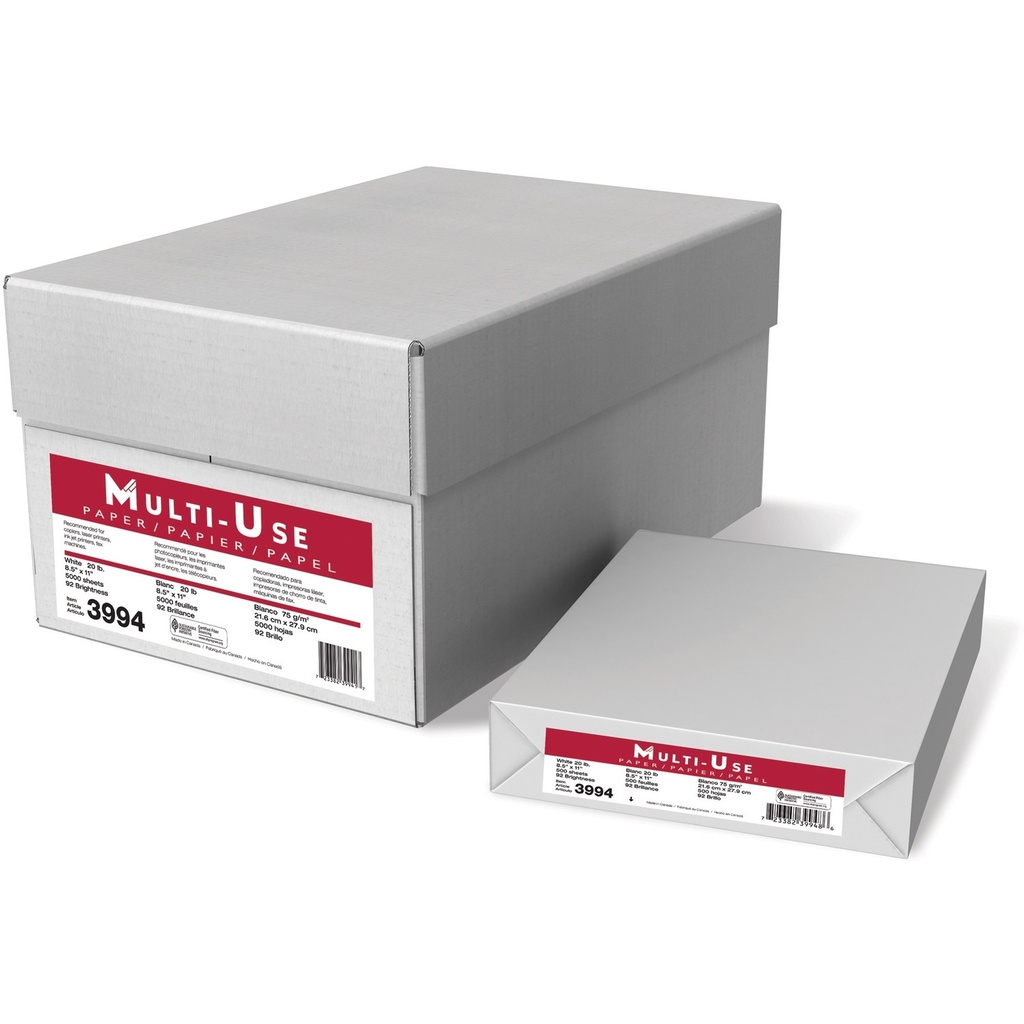 copy paper - white - 8-1/2 x 11 - 20lb - bundle/500 - case/10 bundles