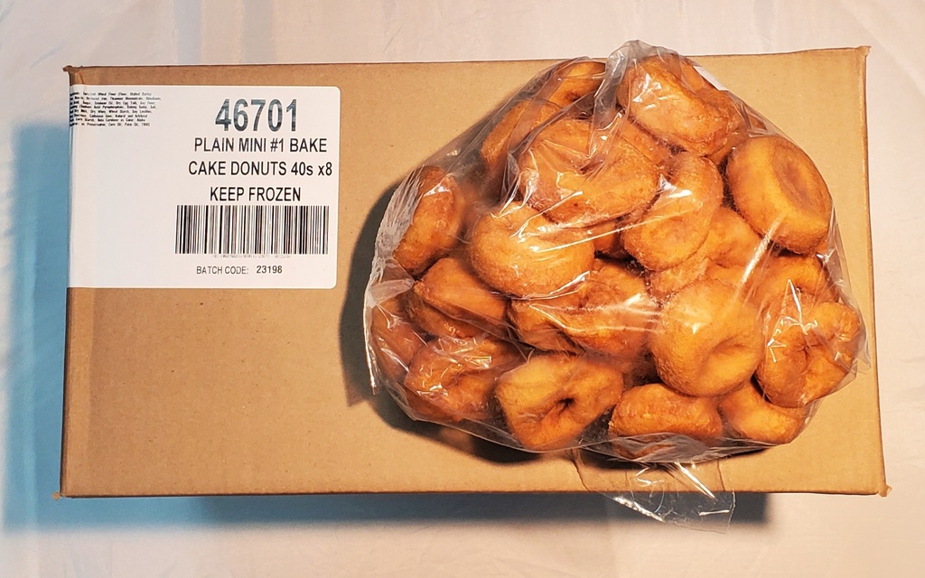 MINI DONUT - plain cake donut - 15g each - bag /40 - 8 bags / case - 4.8kg