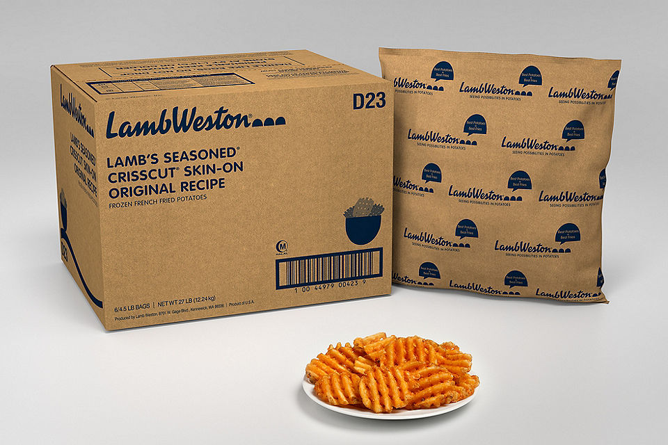 potato - WAFFLE FRIES - Seasoned - criss cut skin on - 12.27kg - 6x4.5lb/case - LW