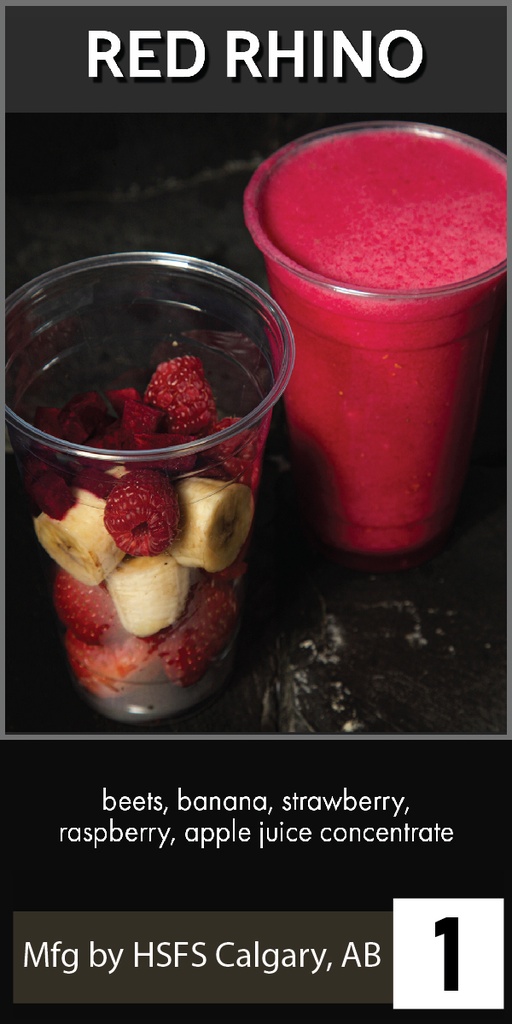 smoothie - 20oz cup / lid - RED RHINO - frozen - PLU / 3116