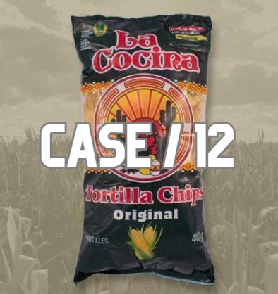 tortilla chip-La Cocina-TACO SHACK-white corn-lightly salted-Gluten Free-bag 400g-cs 12