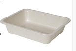 Fibre Seal - TRAY - 1 comp / 24oz - 8"/6"/1.5" - FILM Sealable - compostable / lined - 10mm flat edge - Fibre Seal / FB3-1.5-1C - cs/400