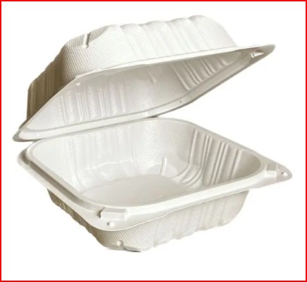 clam shell / hinged lid - RECYCLEABLE PLASTIC - 1 comp - 5" x 5" - cs/250