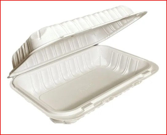 clam shell / hinged lid - RECYCLEABLE PLASTIC - 1 comp - 9" x 6" - cs/150 