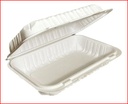 clam shell / hinged lid - RECYCLEABLE PLASTIC - 1 comp - 9" x 6" - cs/150 