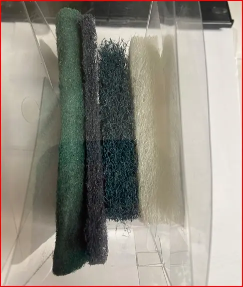nylon scrubbers - inside fast bake oven + 3M / Scotch Brite - clean when cold - N