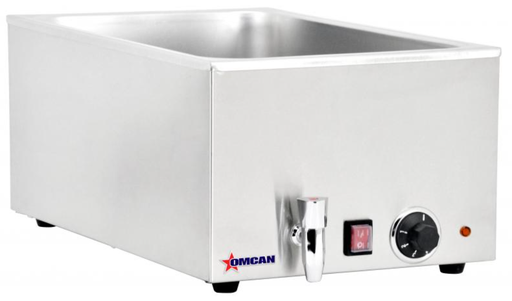[19076-N] Bain Marie - food warmer - counter top - 3-1/3 pan - Omcan / 19076 - WITH DRAIN - 120v/10a/1200w - N